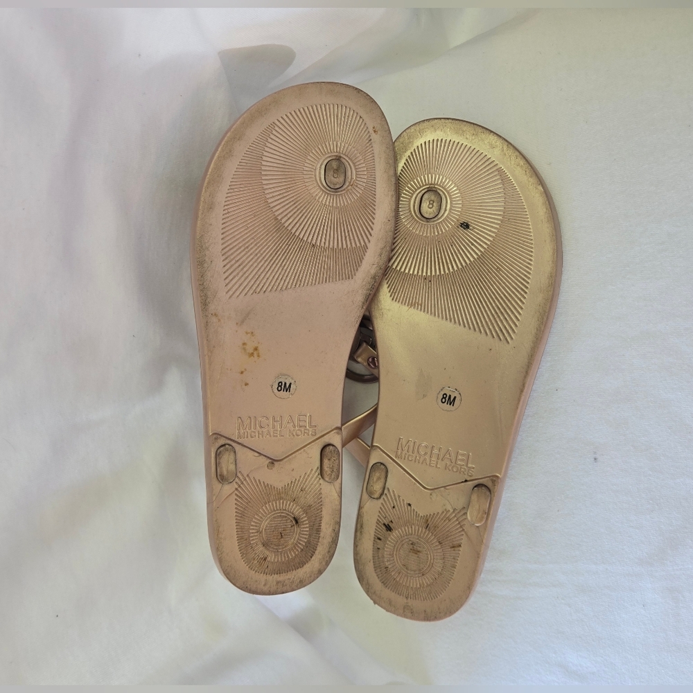 women's Michael Kors Copper jelly thong flip-flop sandals Size 8 - Picture 6 of 11
